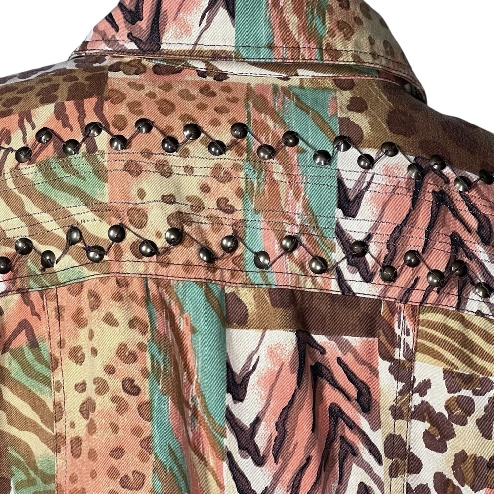 MULTIPLES Animal Print Button-Up Lined Jacket Wom… - image 6